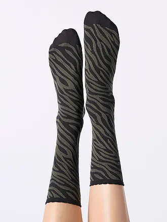 OROBLU | Calcetines finos SAVAGE 50 negro / gris | olive
